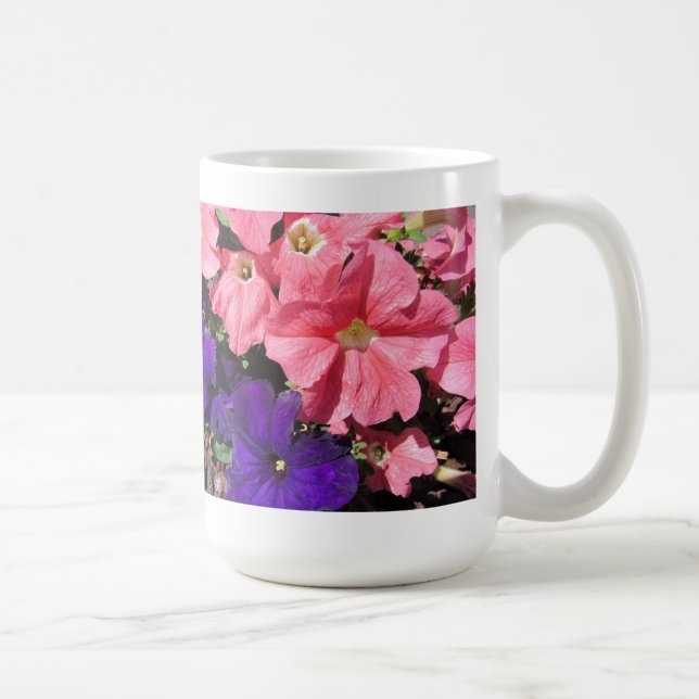 Rosa och lila petunior kaffemugg (Höger)