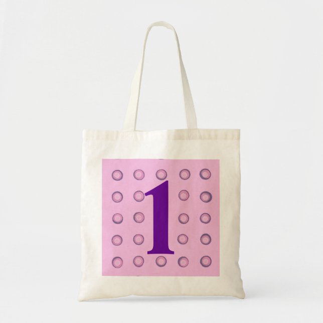 Rosa och Lila Polka dots 1 påsar Tygkasse (Framsidan)
