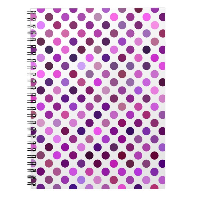 Rosa och Lila Polka dots Anteckningsbok (Framsidan)