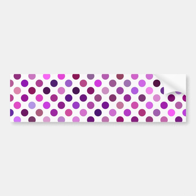 Rosa och Lila Polka dots Bildekal (Framsidan)