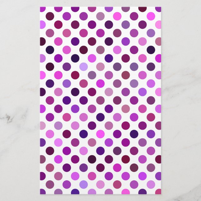 Rosa och Lila Polka dots Brevpapper (Framsida)