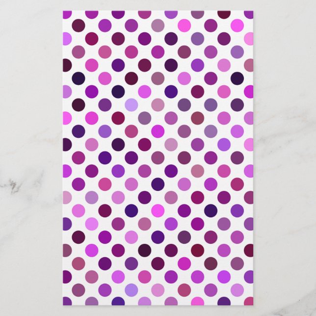 Rosa och Lila Polka dots Brevpapper (Framsida)
