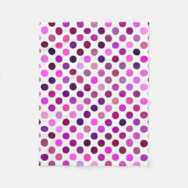 Rosa och Lila Polka dots Fleecefilt