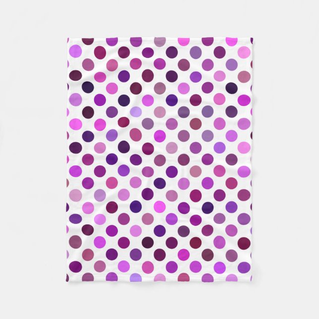 Rosa och Lila Polka dots Fleecefilt (Framsidan)
