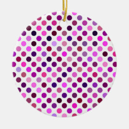 Rosa och Lila Polka dots Julgransprydnad Keramik