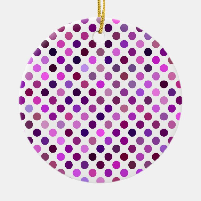 Rosa och Lila Polka dots Julgransprydnad Keramik (Framsidan)