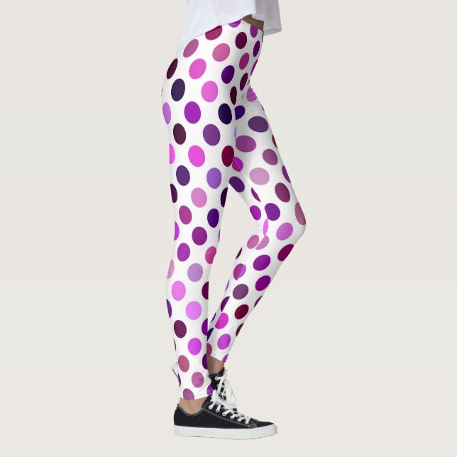 Rosa och Lila Polka dots Leggings (Höger)