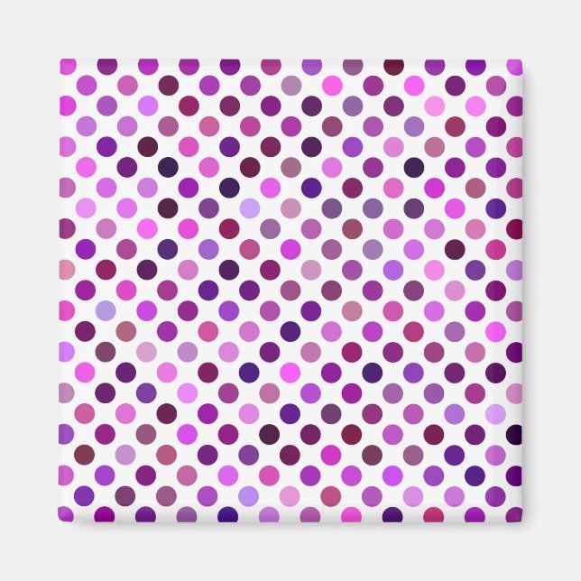 Rosa och Lila Polka dots Magnet (Framsidan)