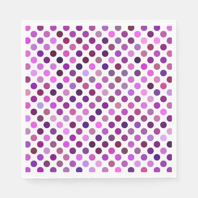Rosa och Lila Polka dots Pappersservett (Framsidan)