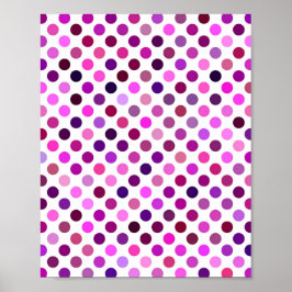 Rosa och Lila Polka dots Poster