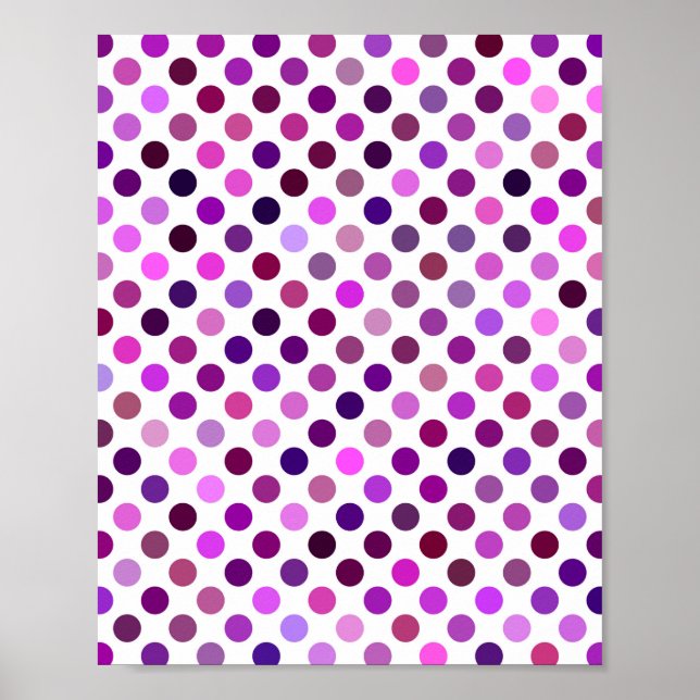 Rosa och Lila Polka dots Poster (Framsidan)