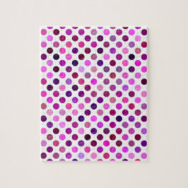 Rosa och Lila Polka dots Pussel