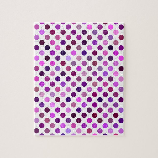 Rosa och Lila Polka dots Pussel (Vertikal)