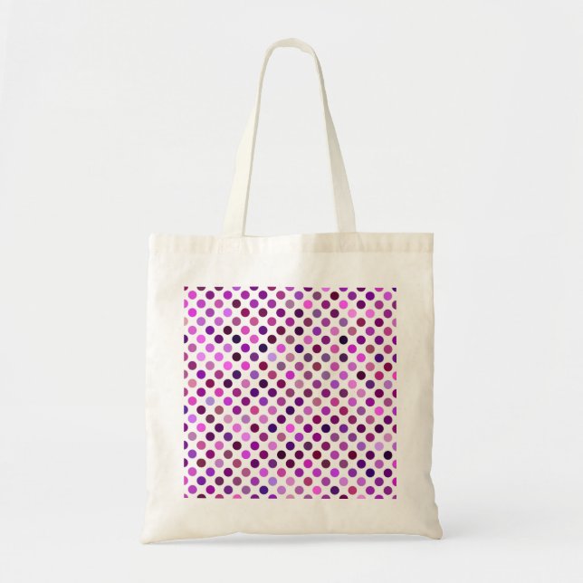 Rosa och Lila Polka dots Tygkasse (Framsidan)