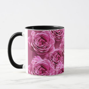 Rosa och lila ro mönster mugg