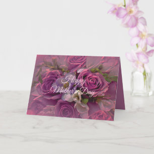 Rosa och Lila Ro Mors dag-hälsningskort Kort