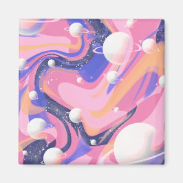 Rosa och Lila Rymden Swirl-Abstrakt Magnet