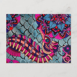 Rosa och Lila Seahorse Vykort