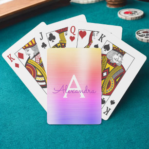 Rosa och Lila Stainless Steel Monogram Casinokort