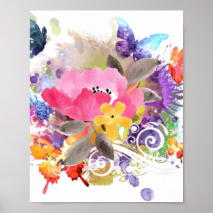 Rosa och lila stänk på poster
