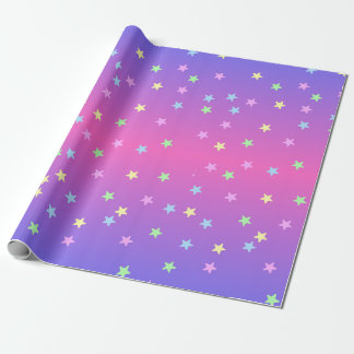 Rosa och Lila Stars-gradient Presentpapper