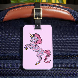 Rosa och Lila Streck Unicorn Bagagebricka