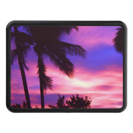 Rosa och Lila Sunset Handflatan Träd Dragkroksskydd