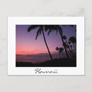Rosa- och lila-sunset white Hawaii vykort