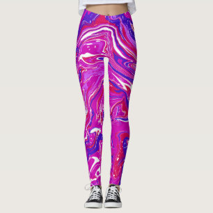 Rosa och Lila Swirls Leggings