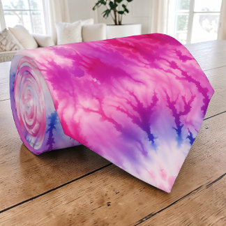 Rosa och lila Tie Dye Retro halsduk Slips