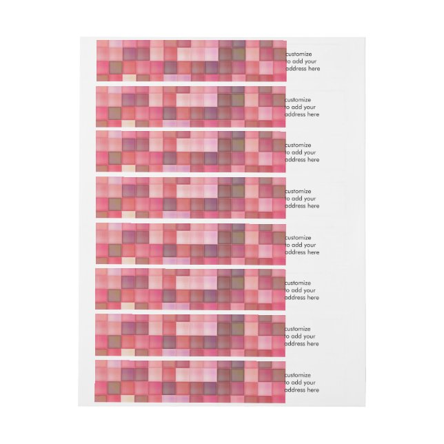 Rosa och Lila Tile Mosaic Etikettband (Ark)
