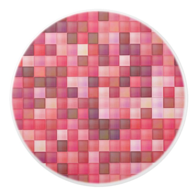Rosa och Lila Tile Mosaic Knopp (Framsidan)