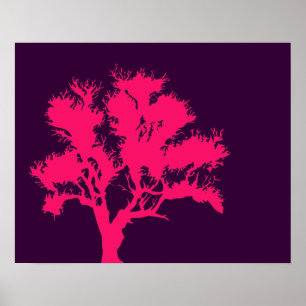 Rosa och Lila Träd Poster