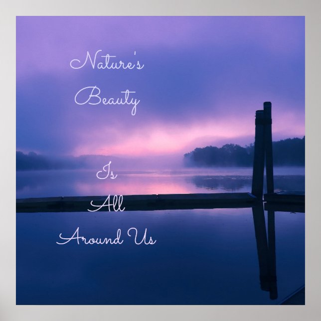 Rosa och Lila - uppgång över Vatten Poster (Framsidan)