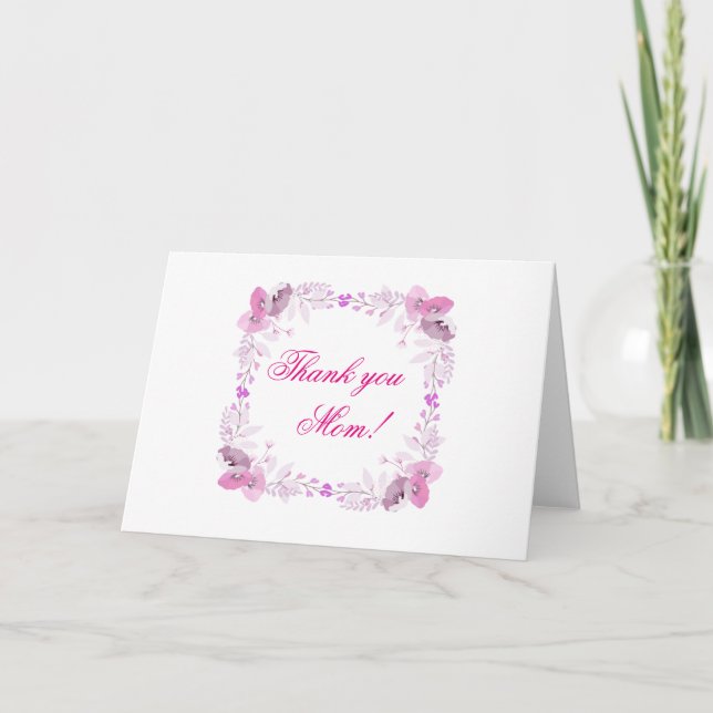Rosa och Lila Utandning av blommor Helgkort (Framsida)