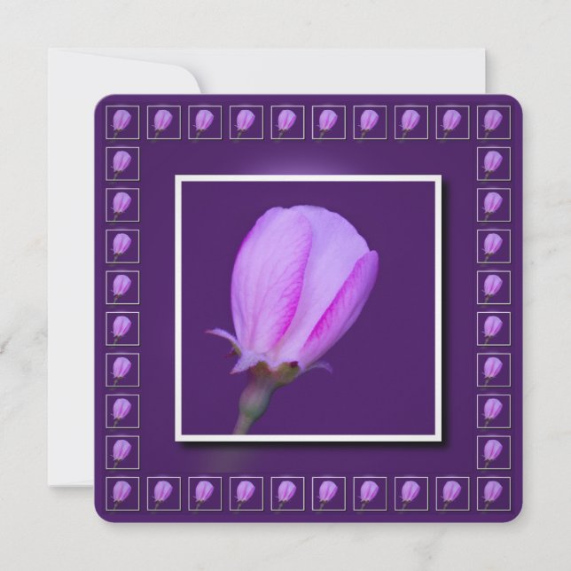 Rosa och Lila Vår Blommar Inbjudningar (Framsida)