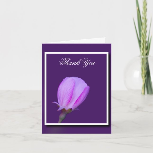 Rosa och Lila Vår Blommar Tack Kort (Framsida)