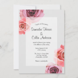 Rosa och Lila Vår Ro Bröllop Inbjudningar