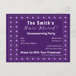 Rosa och lila vårblomning husvärmningsfest  meddelande vykort