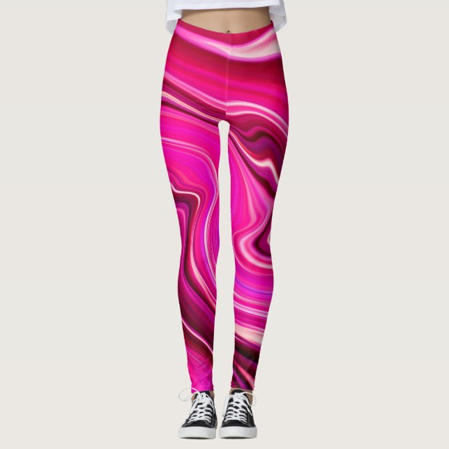 Rosa och Lila Vinkarare Leggings (Framsida)