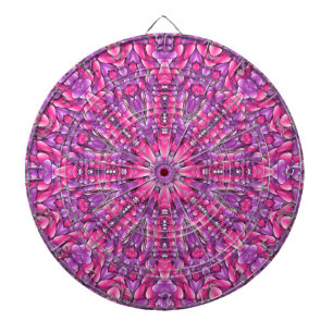 Rosa och Lila Vintage Fractal Kaleidoskop Darttavla