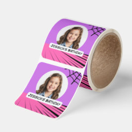 Rosa och lila webbserie med bild fyrkantigt klistermärke
