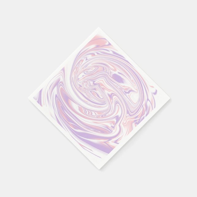 Rosa och Lilac Modern Liquefied Marbling Linjer Pappersservett (Hörn)