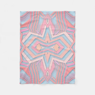 Rosa och ljusblå geometrisk Mönster (dyy färg) Fleecefilt