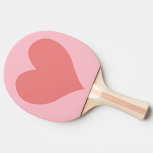 Rosa och ljust korallhjärta pingisracket