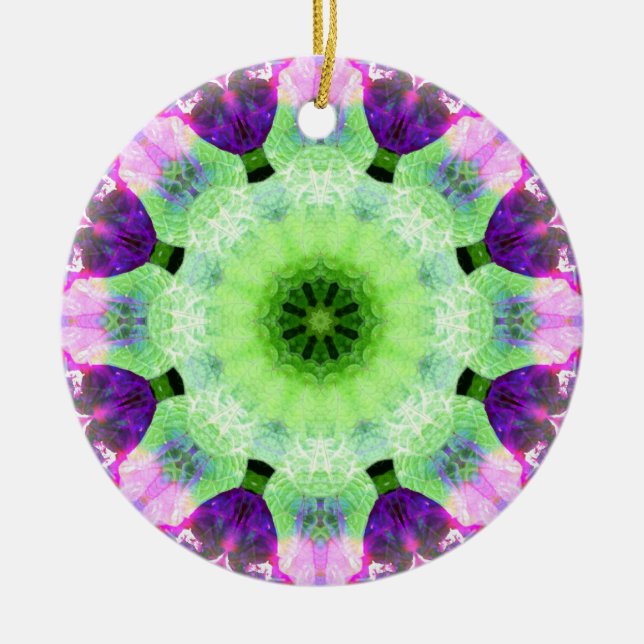 Rosa och Magenta Mandala Round Ornament (Framsidan)