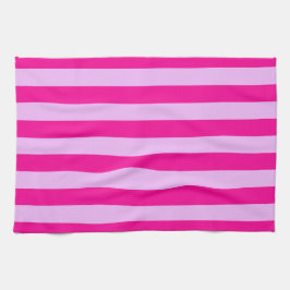 Rosa och Magenta Rand Mönster Kökshandduk