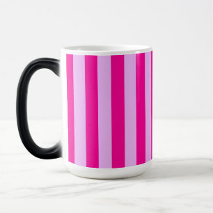 Rosa och Magenta Rand Mönster Magisk Mugg
