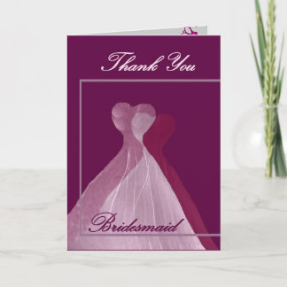 Rosa och magentafärgade kappor för TACKbrudtärna Tack Kort