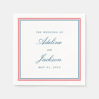 Rosa och marin Gräns, traditionell Bröllop Pappersservett